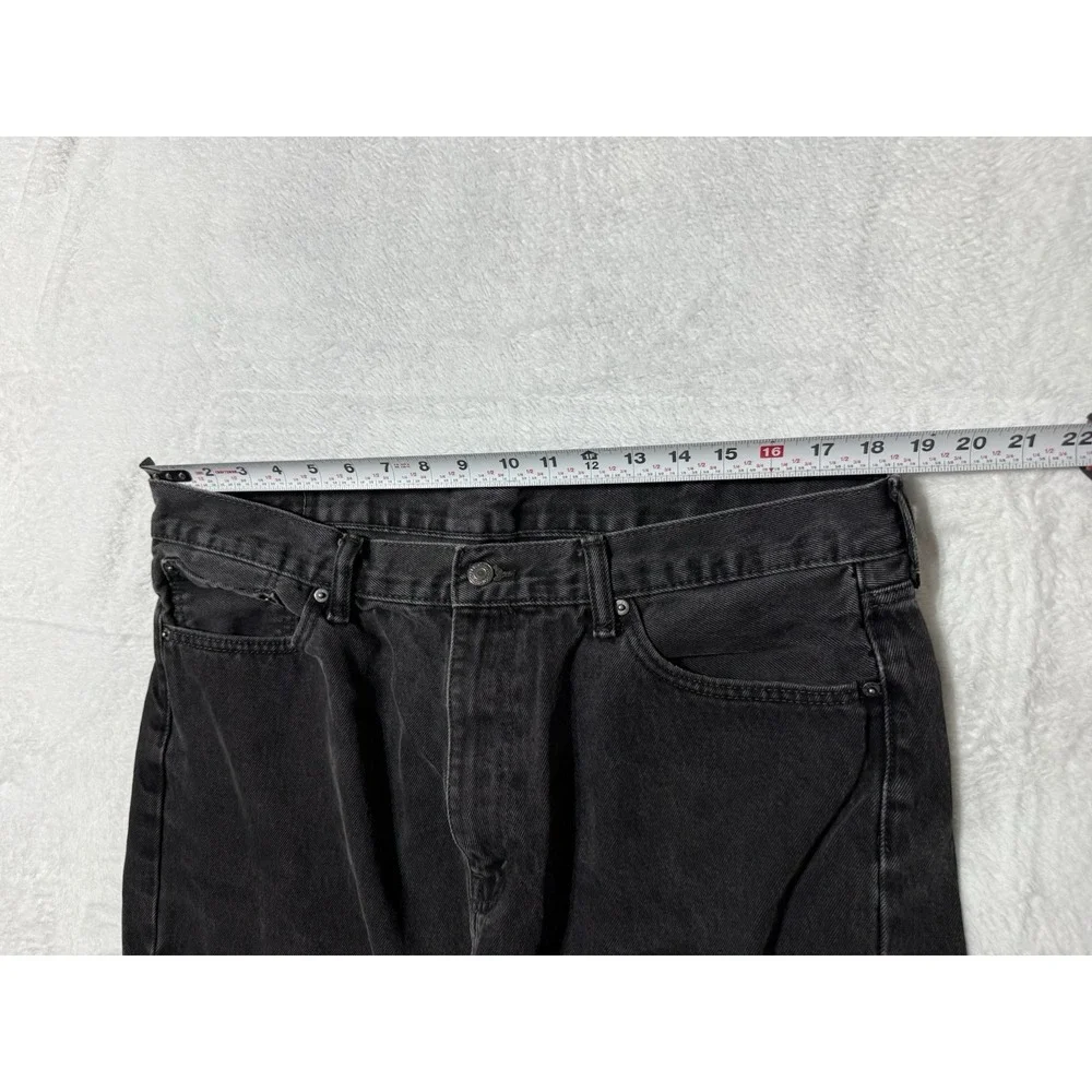 Levis 505 Jeans Mens 37x29 Black Regular Straight Mid Rise‎ Dark Wash